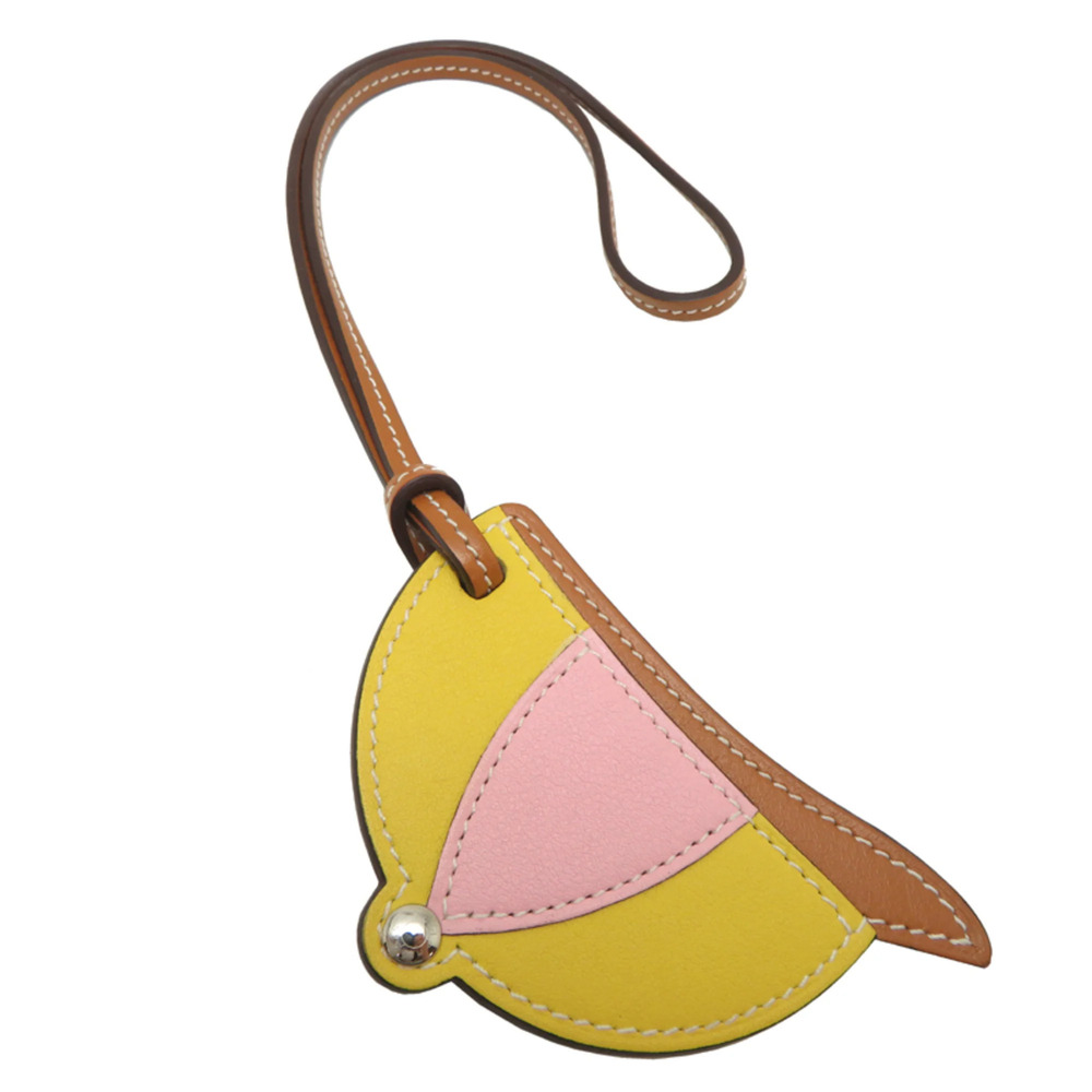 Hermes Paddock Bombay Charm for Women and Men, Swift Leather, Jaune Naple/Ros...